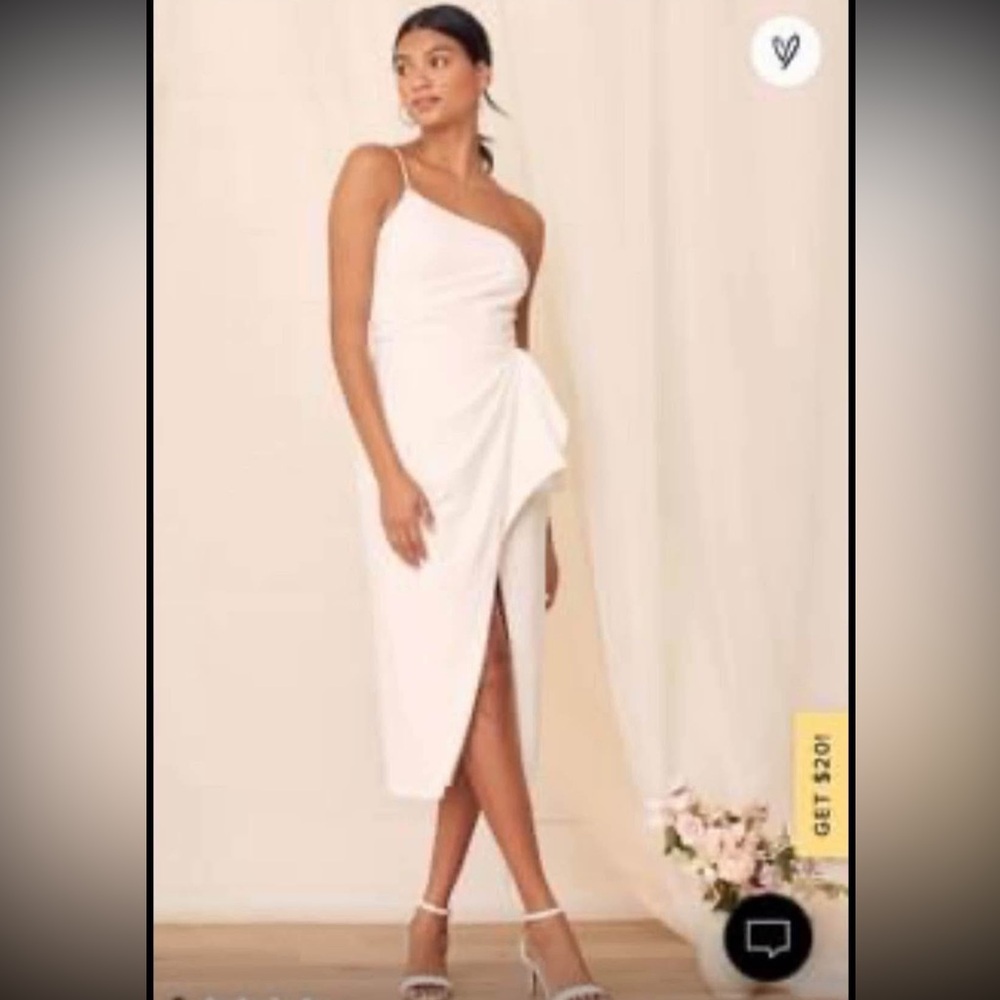 Lulus Love You Best White One-Shoulder Dress